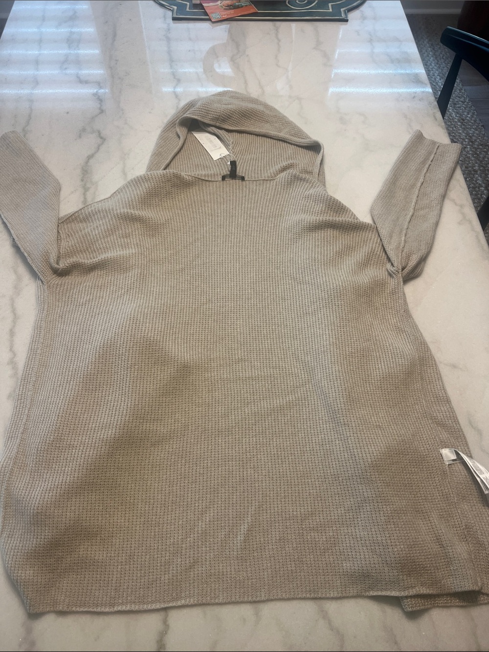 Eileen Fisher Hooded Open-Front Peruvian Organic Cotton Cardigan. Large NWT - Picture 10 of 15